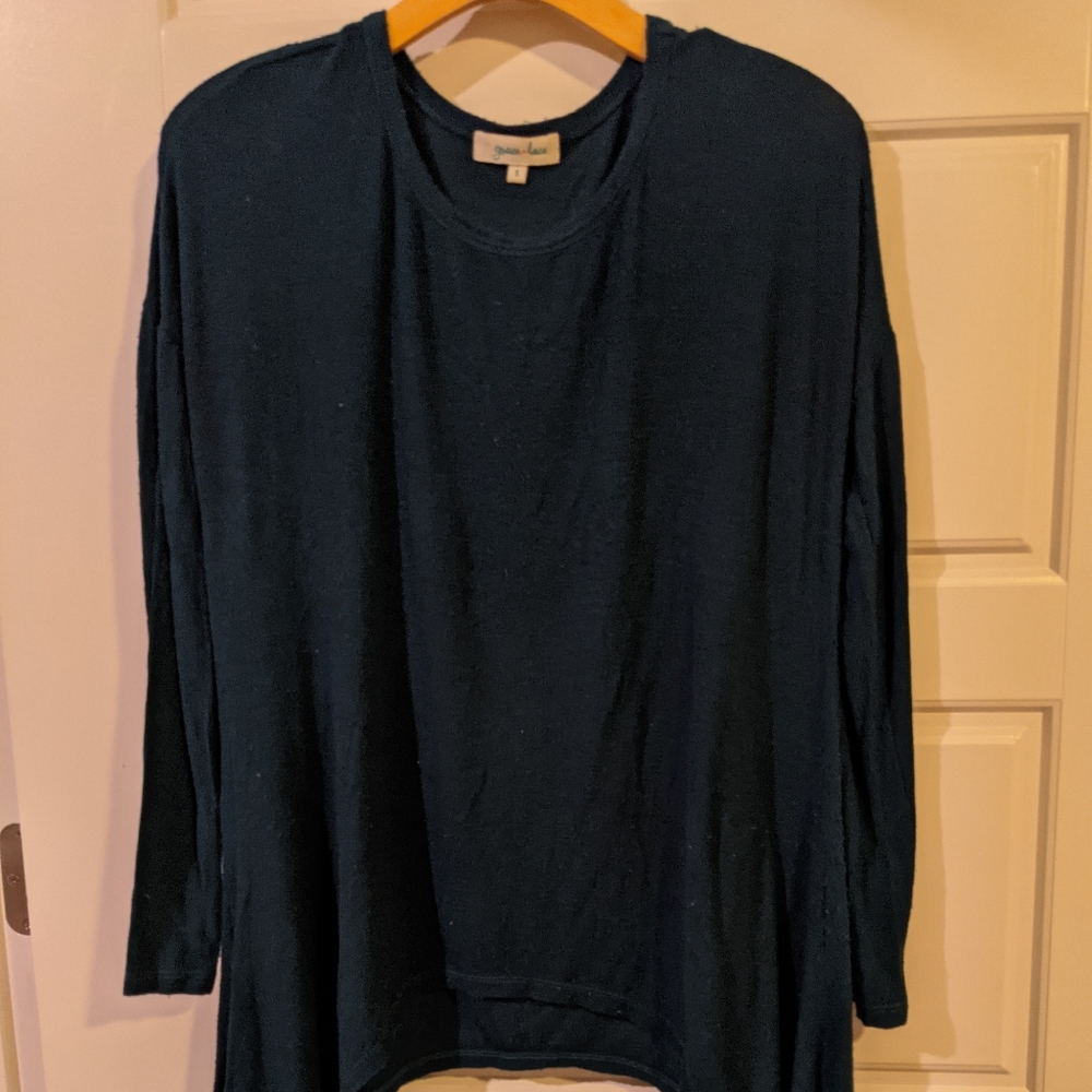 Grace and Lace teal everyday ribbed tee